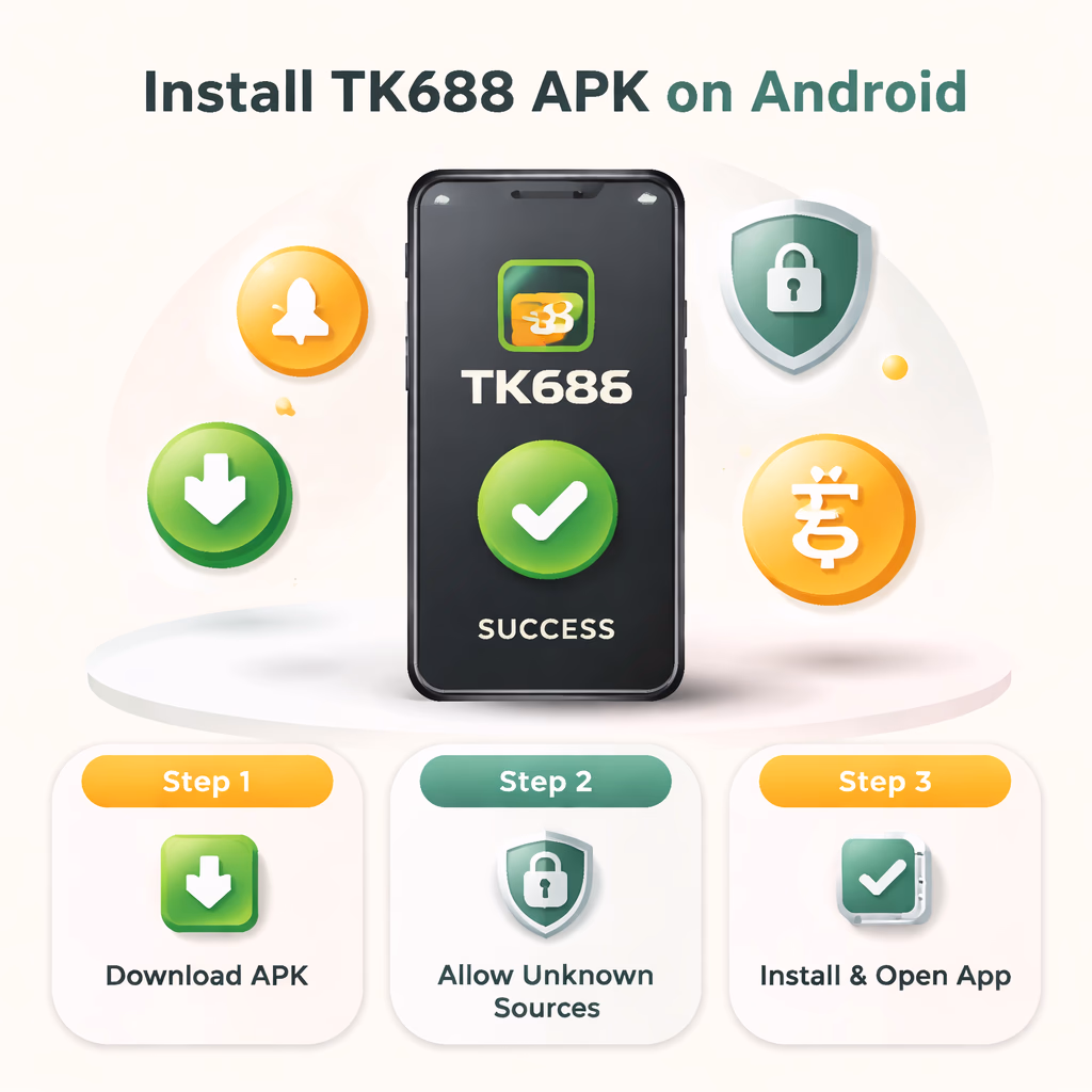 Smiling Bangladeshi user holding her smartphone while completing the TK688 app installation in a comfortable living room